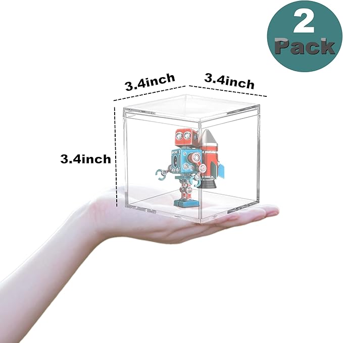 Acrylic Box Clear Display Box with Lid Plastic Square Cube Containers Home & Office Storage Box Wedding Party Favor Candy Pill and Tiny Jewelry Box