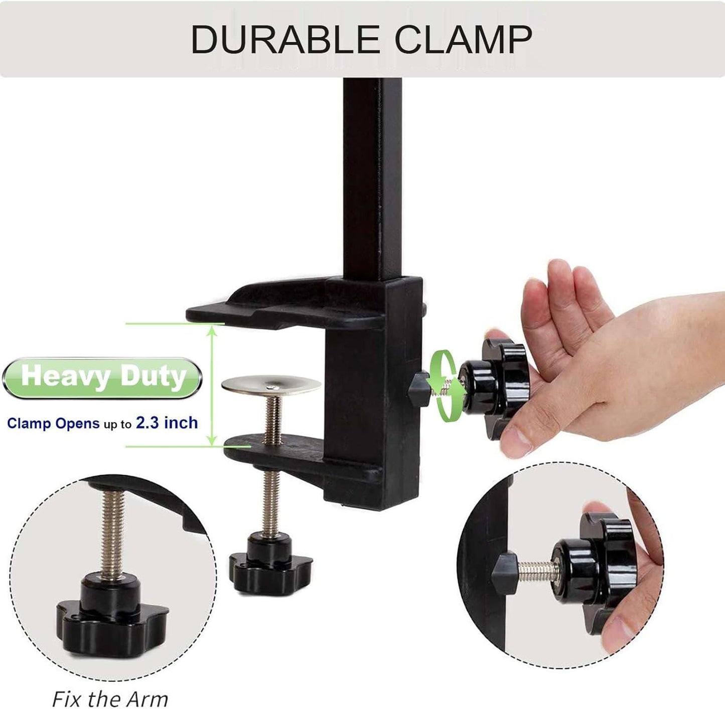 Dog Grooming Arm with Clamp — Adjustable Height up to 35.4", Grooming Loop & No-Sit Haunch Holder for Small Dogs