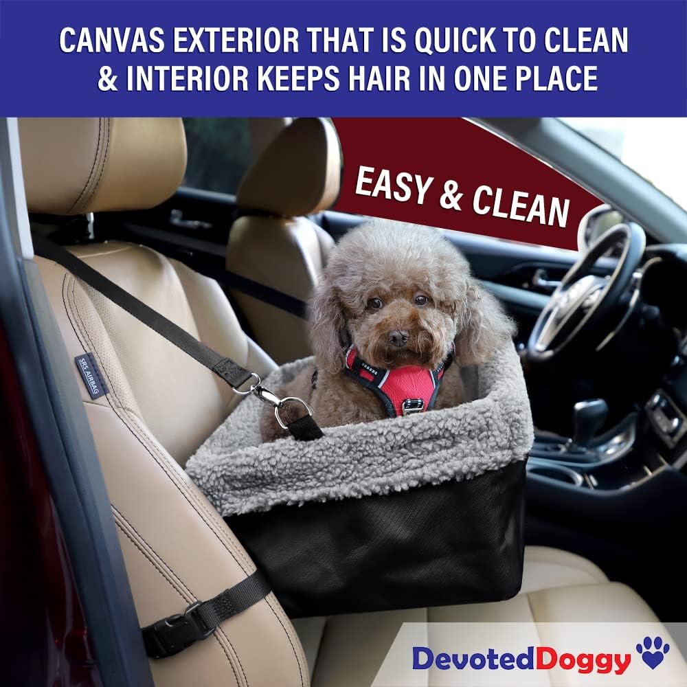 Dog Car Booster Seat — Padded, Collapsible, Up to 15lbs