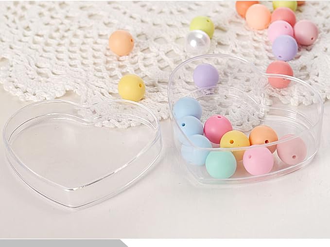 KissYou Heart Shaped Box Clear Acrylic Candy Box Bridesmaid Proposal Ring Holder Heart-shaped Cube Crystal Jewelry Display Boxes Christmas Gift Box