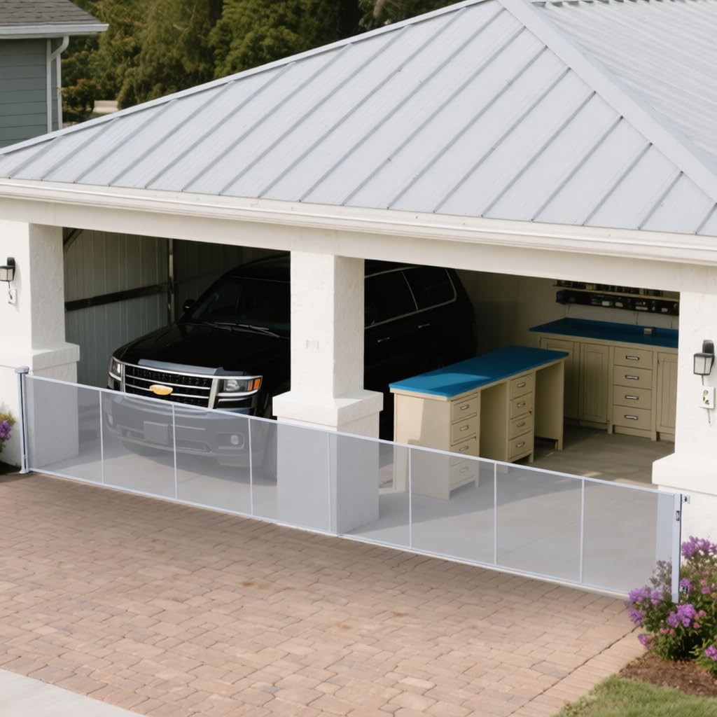 236 Inch Extra Wide Retractable Baby Gate,Mesh Baby Gate - Image 1