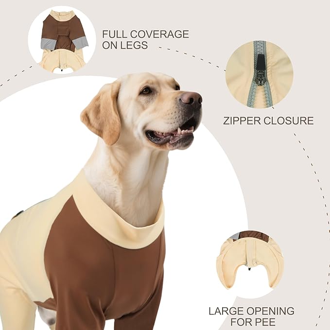 ROZKITCH Dog UV Shirts UV Sun Protection Shirt Summer Cooling Jacket for Dogs, Breathable Stretch Fabric for Outdoor Adventures Hot Weather Cool Heat Protection Clothes YellowBrwon 2XL