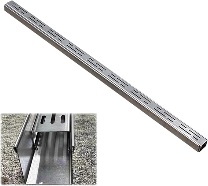 Slim Outdoor Channel Drain Kit, 304 Stainless Steel Low Profile Drainage System, 20x5cm Terrace Trench Drain for Efficient Water Management, Durable & Stylish Design