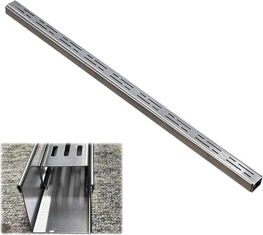 Slim Channel Drain Kit - Low Profile 304 Stainless Steel Outdoor Drainage System, Terrace Trench Drainage Solution (3.5x5cm/1.4x2in) for Efficient Water Management