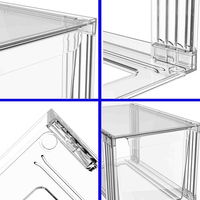 2Pack/4Pack Large-Capacity Stackable Storage Drawers for Organizer,Clear Acrylic Ample Bins,Easily Assemble,for Bathroom Closet/Kitchen Cabinets/Vanity/Undersink/Pantry Organization (2)