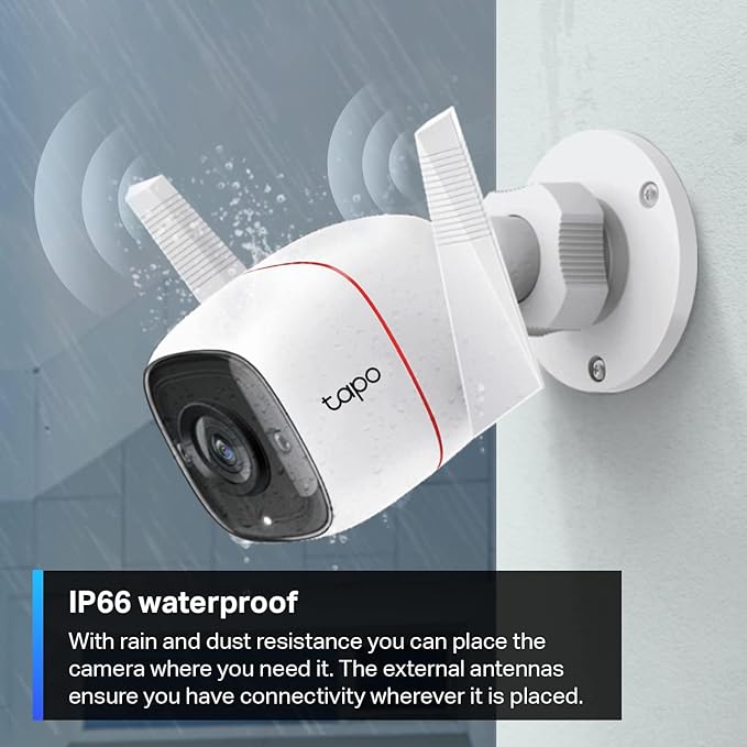 Tapo 2K+ Outdoor Wired Security Camera - Person/Vehicle/Motion Detection, 24/7 Recording, Starlight Color Night Vision, Subscription-Free Local Storage or Optional Cloud, Works with Alexa, C320WS