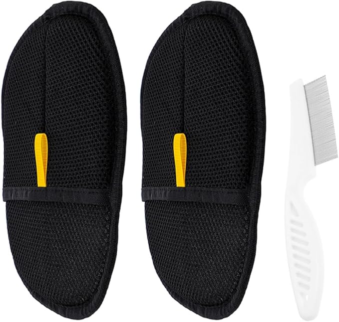 ABOOFAN Pet Hair Remover Gloves 3pcs Set with Electrostatic Double-Sided Brush Small Size for Dog Cat Grooming and Shedding Control