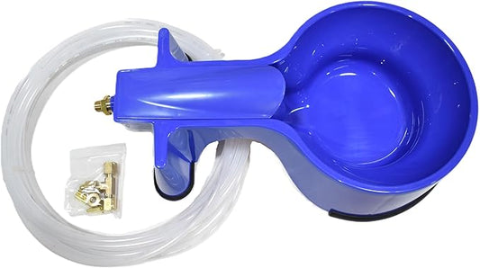 Easy-Clean Auto-Fill Water Bowl with Indoor Installation Kit and 25 foot of Poly-tubing,Blue