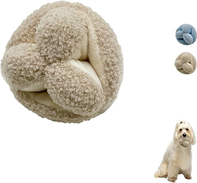 Lambwolf Monti- Enrichment and Interactive Dog Toy | Puzzle Dog Toy, Snuffle Ball for Dogs for Puppy & Small Breed Dogs Daily Companionship, Training Reward Gift (Beige)