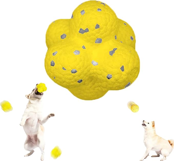 Dog Calming Ball with Handle, Dog Toy Soccer Ball with Handles, Dogs Toys Indestructible for Aggressive Chewers, Squeaky Floating for Small Medium Large Dogs