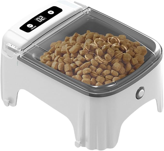 Automatic Cat Feeder - Programmable Timed Pet Dispenser, Sensor Activated Dry Food Bowl with Portion Control System, Sturdy Sealed Storage Container, Ideal for Small Dog Indoor Feeding