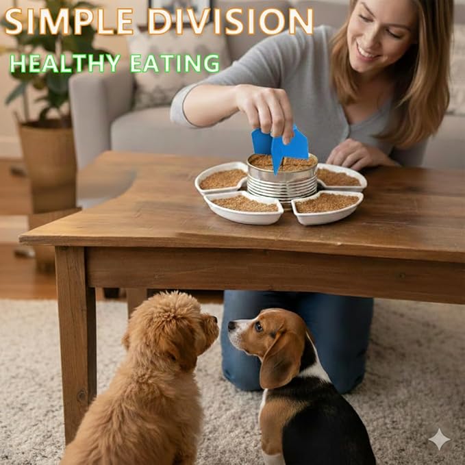 Pet Food Divider Portion Control Tool for Wet Food Equal Portions 3‑6 Servings Easy Use Durable Pet Feeding Aid for Cats Dogs Multi‑Pet Diet Management