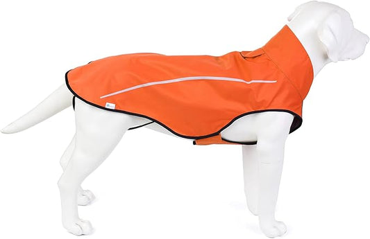 Mile High Life Dog Raincoat, Adjustable Waterproof Reflective Rain Jacket for Small Medium Large Dogs, Lightweight Breathable Pet Rain Coat with Leash Hole(Orange,L Chest 32-40")