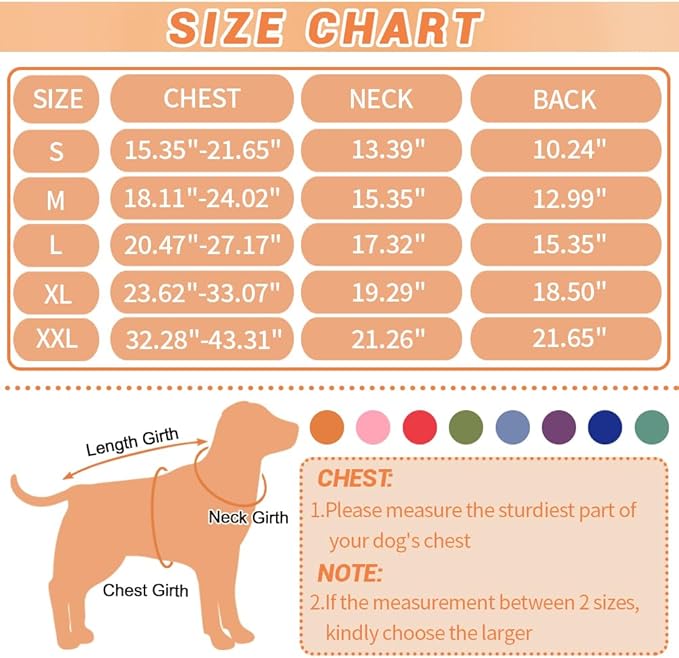 Dog Coats, Fleece Lining Winter Coats for Dogs, Adjustable Windproof Pet Cold Weather Coat, Quick Release Buckle Puppy Jacket for Small Medium Large Dogs, Orange S