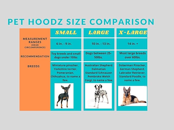 Pet Hoodz for Dogs-Anxiety, Grooming, Ear Muffs, Dog Ear Protection, Calming, Ear Compression, Pet Hoodie, Dog Hoodie (X-Large)
