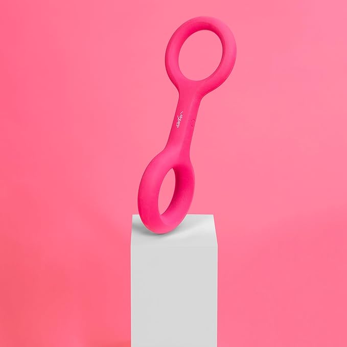 Ubbi Pet x Karim Rashid Tuggle Dog Toy, Durable Natural Rubber Tug Toy with Ergonomic Grip for Medium to Large Dogs, Dishwasher Safe Interactive Tug & Fetch Toy, Pink