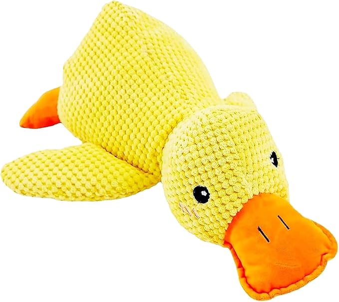 Calming Duck, Calming Duck Dog Toy Bright Yellow, Calming Duck for Dogs, Emotional Support Duck, The Mellow Dog Calming Duck, Quack-Quack Duck Dog Toy for Puppy Dogs (Yellow, Small)