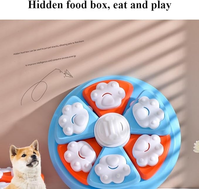 Pet Puzzle Thousand Layer Feeding Tray｜Multi-Grid Slow-Feeding Design·Silicone Non-Slip Base·PP Safety Material｜Energy Consumption at Home·Intelligence Training for Cats and Dogs (red)