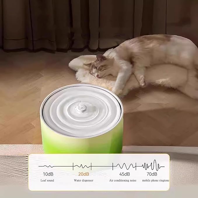 Ceramic Cat Water Fountain Cats Tower Water Dispenser 1L/33.82oz Dog Water Bowl Dispenser Cat Fountain for Cats Indoor Ultra Quiet Pump White