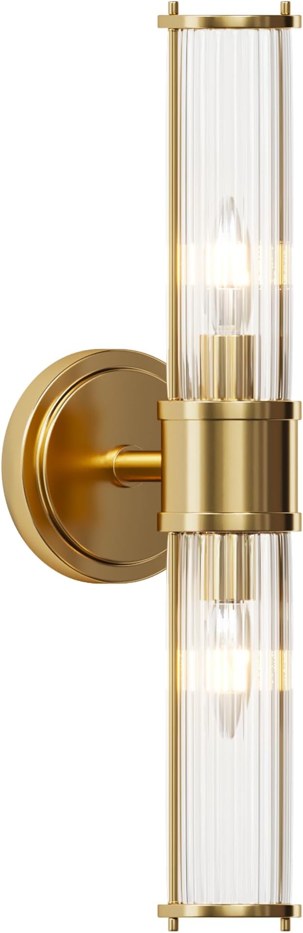 Gold Wall Sconce Light Fixture - Bathroom Sconce Indoor Industrial Wall Sconce Vanity Light Wall Light Up and Down Wall Mount Lamp for Bathroom Bedroom(Without Bulb)