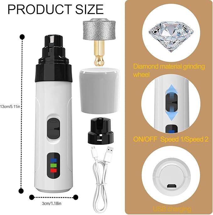 Silent Groom Pro Pet Nail Grinder | Whisper Quiet Claw Trimmer for Dogs, Cats and Other Animals,Ideal for Sensitive Dogs of All Breeds & Sizes