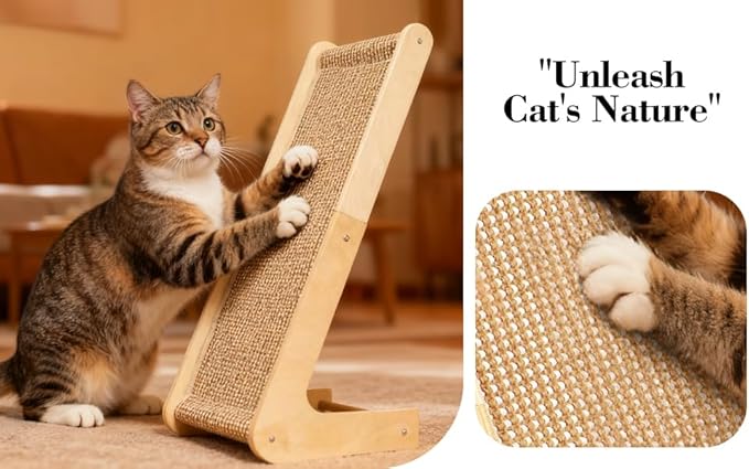 2-in-1 Cat Scratching Post with Replaceable Sisal Pads – Durable Scratcher Toy for Indoor Cats
