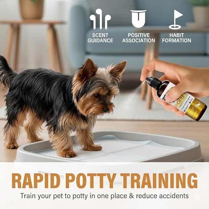 Potty Training Spray for Dogs, Advanced Dog Spray for Indoor Housebreaking, Dog Pee Spray with Pheromone Attractant, Effective Potty Training Aid for Puppies & Adult Canines, 120ml