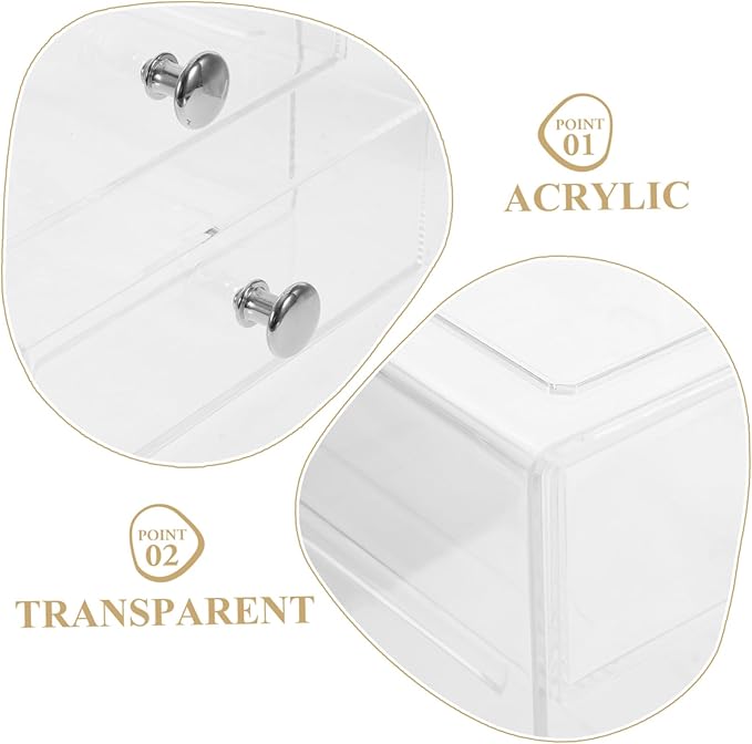 Three-layer Drawer Storage Box Desk Top Organizer Divided Containers Jewelry Organizer