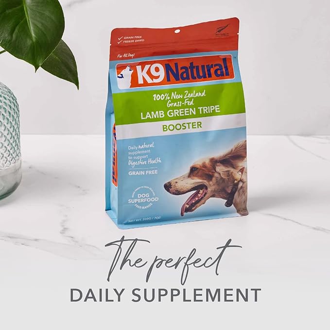 K9 Natural Freeze Dried Dog Food Topper with Verified Ingredients, Organ Meat Blend for Digestive Support, Human-Grade Freeze Dried Puppy Food & Dog Topping, Beef Green Tripe, 2.6oz