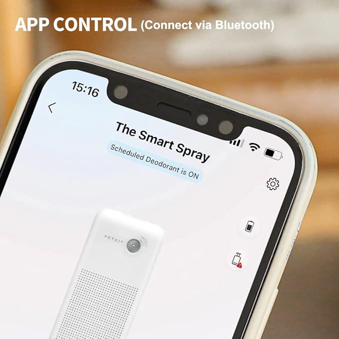 PETKIT Smart Spray Odor Remover for PuraMax and PuraMax 2 Automatic Self-Cleaning Cat Litter Box, Bluetooth Connected, App Control