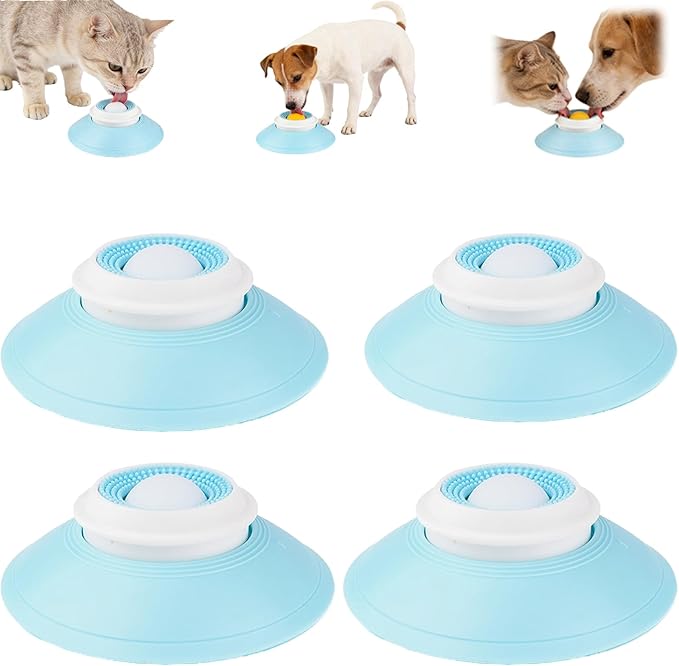 Dog Lick Ball,Licking A Ball Add More Fun Bowl, Dog Lick Ball Bowl,Licking A Ball for Dogs,Slow Down Eating Speed and Add More Fun for Your Dog and Cats. (W*4PCS)