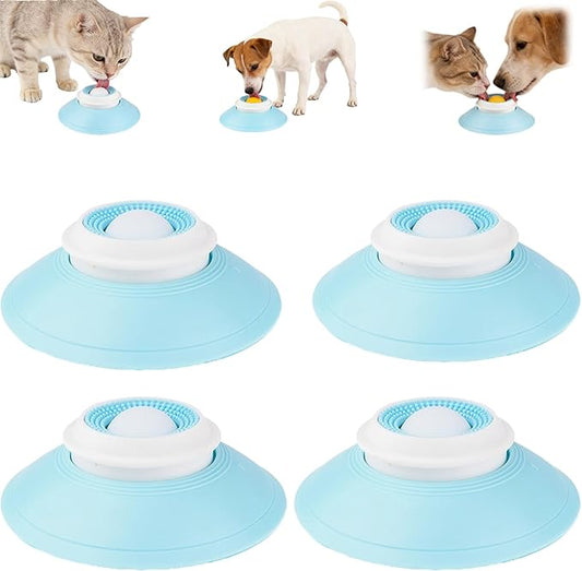 Dog Lick Ball,Licking A Ball Add More Fun Bowl, Dog Lick Ball Bowl,Licking A Ball for Dogs,Slow Down Eating Speed and Add More Fun for Your Dog and Cats. (W*4PCS)