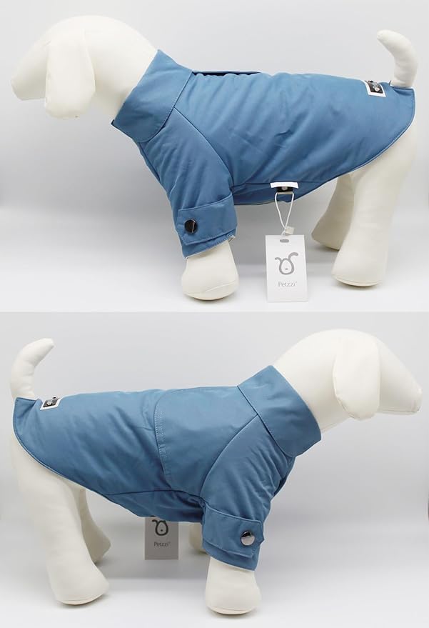 Pet Dog Puppy Cat Clothes Trench Coat Jacket - Theodore (X-Large, Blue)