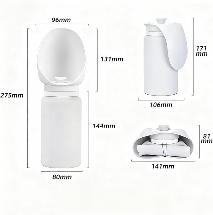 Foldable Dog Water Bottle, Leak Proof Portable Water Bottle for Pets Especially for Walking, Hiking and Outdoors -550ML (Blue, 550ml)