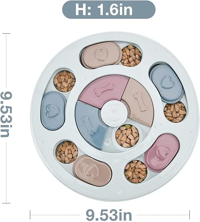 Foodie Puppie.s JP Pet Puzzle Toy for Dispensing Treats, Pet Toys Game for Training and Slow Feed, Non-Slip Feeder Designed for Dog, Puppies, Cats and Kittens (Round Shape) (Multicolour)