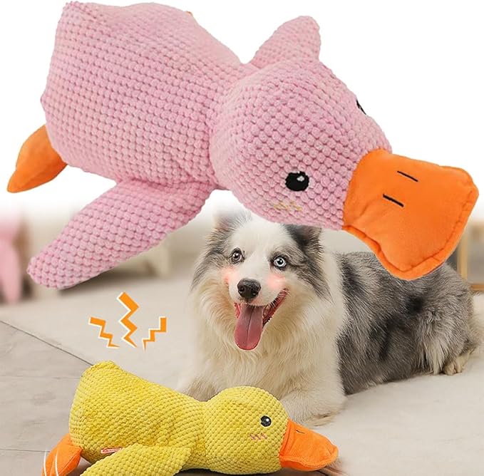 Calming Duck Dog Toy,Emotional Support Duck for Dogs (Pink 9 * 8in)