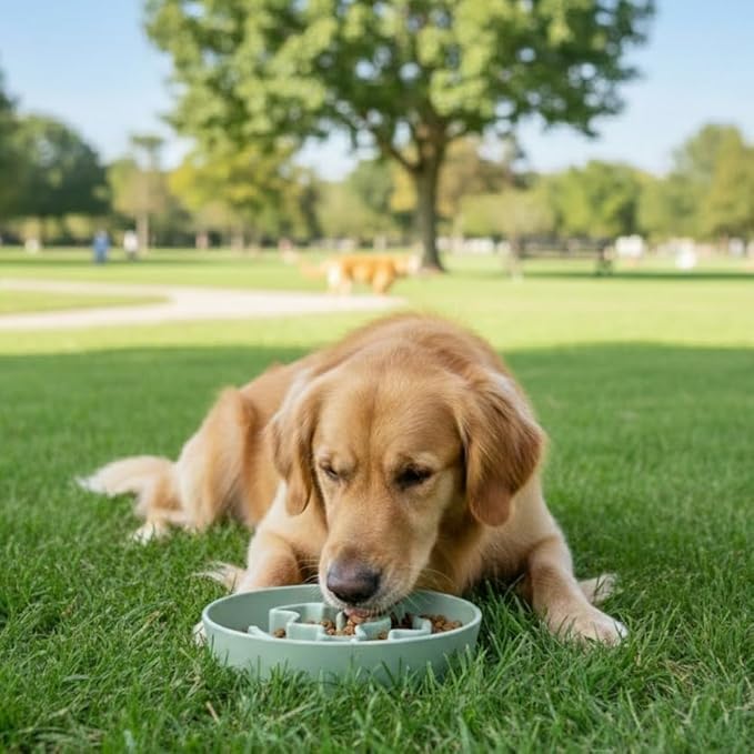 Sustainable Dog Slow Feeder Bowl – 11.8 OZ (350 ML) | Eco-Friendly Material, Dishwasher Safe | Suitable for Dry and Wet Food | Durable and Easy to Clean | Mint Green