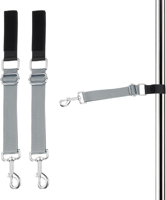 Dog Grooming Loop, Dog Grooming Harness Table Arm Accessories Adjustable Secure and Stable Extender Bathing Restraint Leashes (Gray, 2 Pcs), for Pet Bathing
