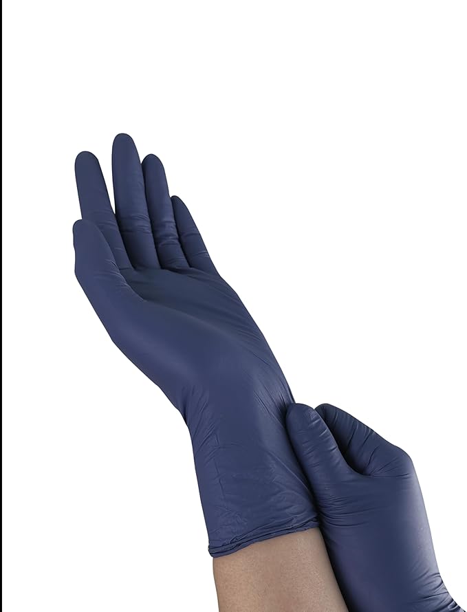 Low Derma Nitrile Exam Gloves, Chemo drug tested, Latex free, Powder free, Berry Blue, 3.5 mil, S, M, L, XL