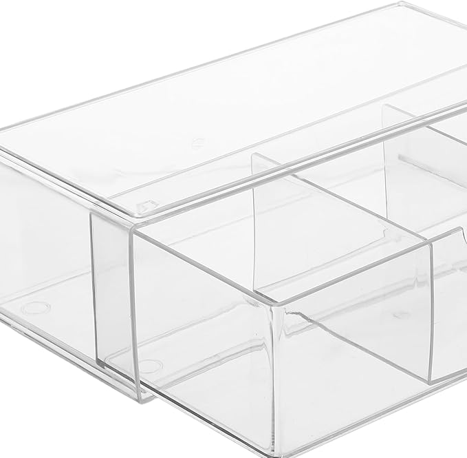 NUOBESTY Hair Accessories Organizer Acrylic Desktop Drawer Storage Box Stackable Hair Tie Headband Container for Bathroom Dressing Table Makeup Desk