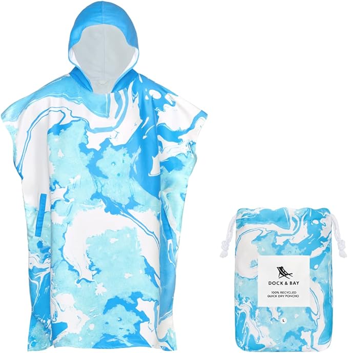 Dock & Bay Adult Poncho - Hooded Towel with Deep Pockets, Changing Robe - Quick Dry - Compact, Lightweight - Includes Bag