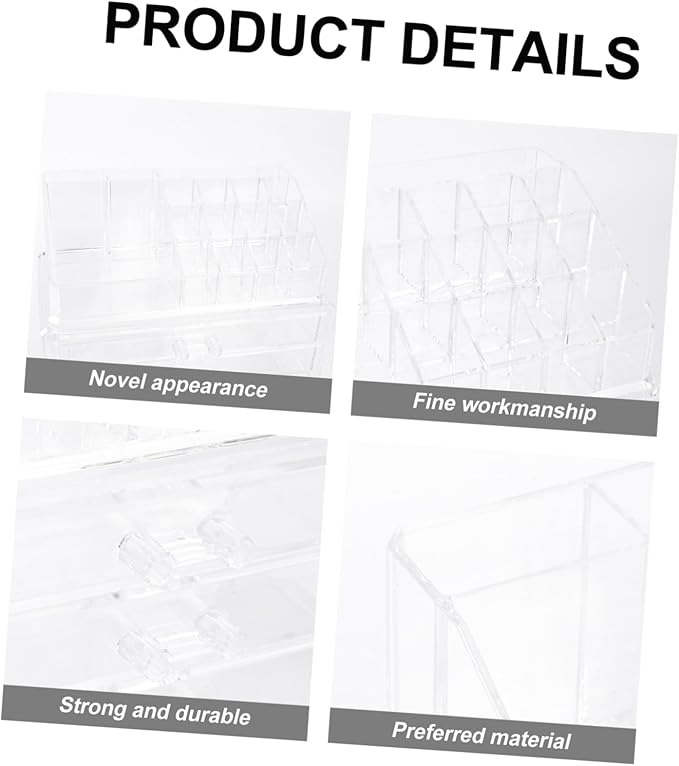 1Pc Acrylic Makeup Storage Box Transparent Drawer Type Organizer for Cosmetics Lightweight Decorative Storage for Home for Students Colleagues