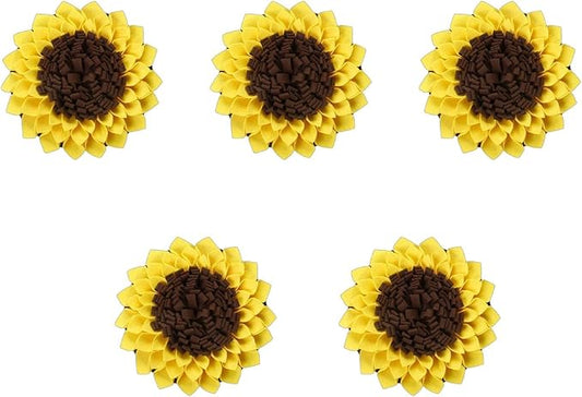 Dog Interactive Puzzle Feeders Slow Feeding Toy Sunflower Shape Improving Intelligence for Puppies Snuffle Small Puzzle Foraging Large with Fixing Handle