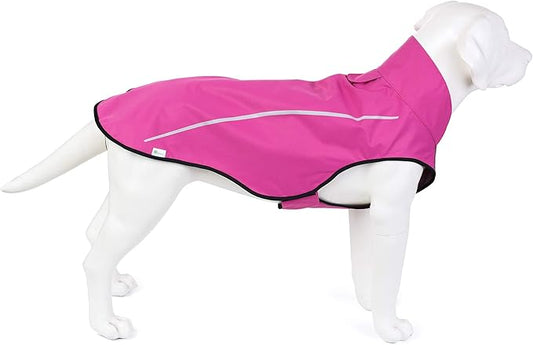 Mile High Life Dog Raincoat, Adjustable Waterproof Reflective Rain Jacket for Small Medium Large Dogs, Lightweight Breathable Pet Rain Coat with Leash Hole(Hot Pink,XS Chest 17-23")
