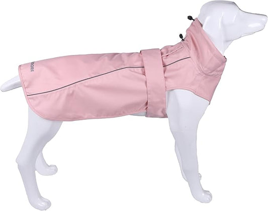 Adjustable Waterproof Dog Raincoat for Dogs,Lightweight Pet Rain Jacket Puppy Clothes with Reflective Strip for Small Medium Large Dogs (Pink, Small)
