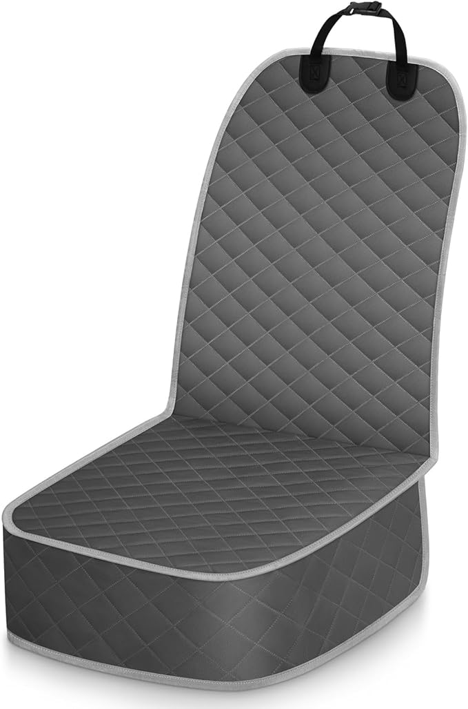 Dog Car Seat Covers Waterproof, Scratch-Proof Pet Front Cover for Cars, Nonslip Pet Passenger Seat Cover Protector, Universal Fit for Cars Trucks SUVs, Medium, Grey