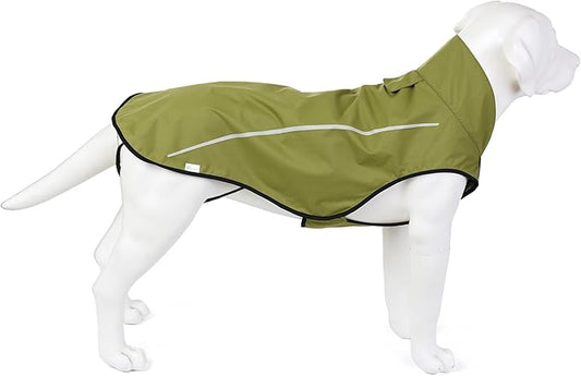 Mile High Life Dog Raincoat, Adjustable Waterproof Reflective Rain Jacket for Small Medium Large Dogs, Lightweight Breathable Pet Rain Coat with Leash Hole(Lime Yellow,XS Chest 17-23")