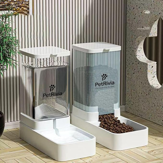 Automatic Pet Feeders Automatic Dog Food and Water Dispenser Water Dispenser for Dogs Gravity Water Dispenser Cat Feeders Automatic Cat Food Dog Water and Food Dispenser Gravity Pet Water Dispenser