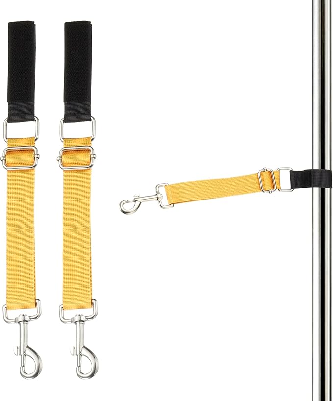 Dog Grooming Loop, Dog Grooming Harness Table Arm Accessories Adjustable Secure and Stable Extender Bathing Restraint Leashes (Yellow, 2 Pcs), for Pet Bathing