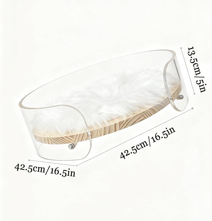 Modern Clear Acrylic Pet Bed ，cat beds for Indoor Cats，cat Bed - Contemporary pet Furniture, Comfortable pet Bed and Sofa for Small Dogs, Indoor pet Bed